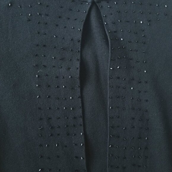 Charter Club Size L Preppy Witchy Cardigan Beading Silk Blend Church Office - Picture 6 of 16